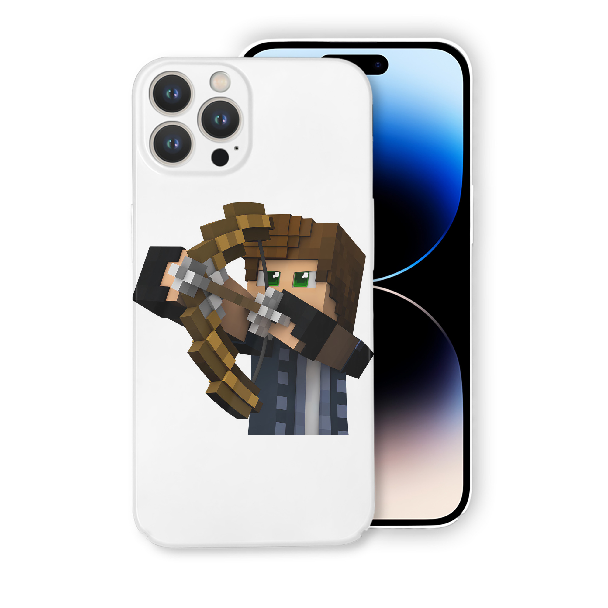 （画像用） マインクラフト ブロックの世界 Minecraft MC Block world 【iPhone 14シリーズ対応】ハードケース